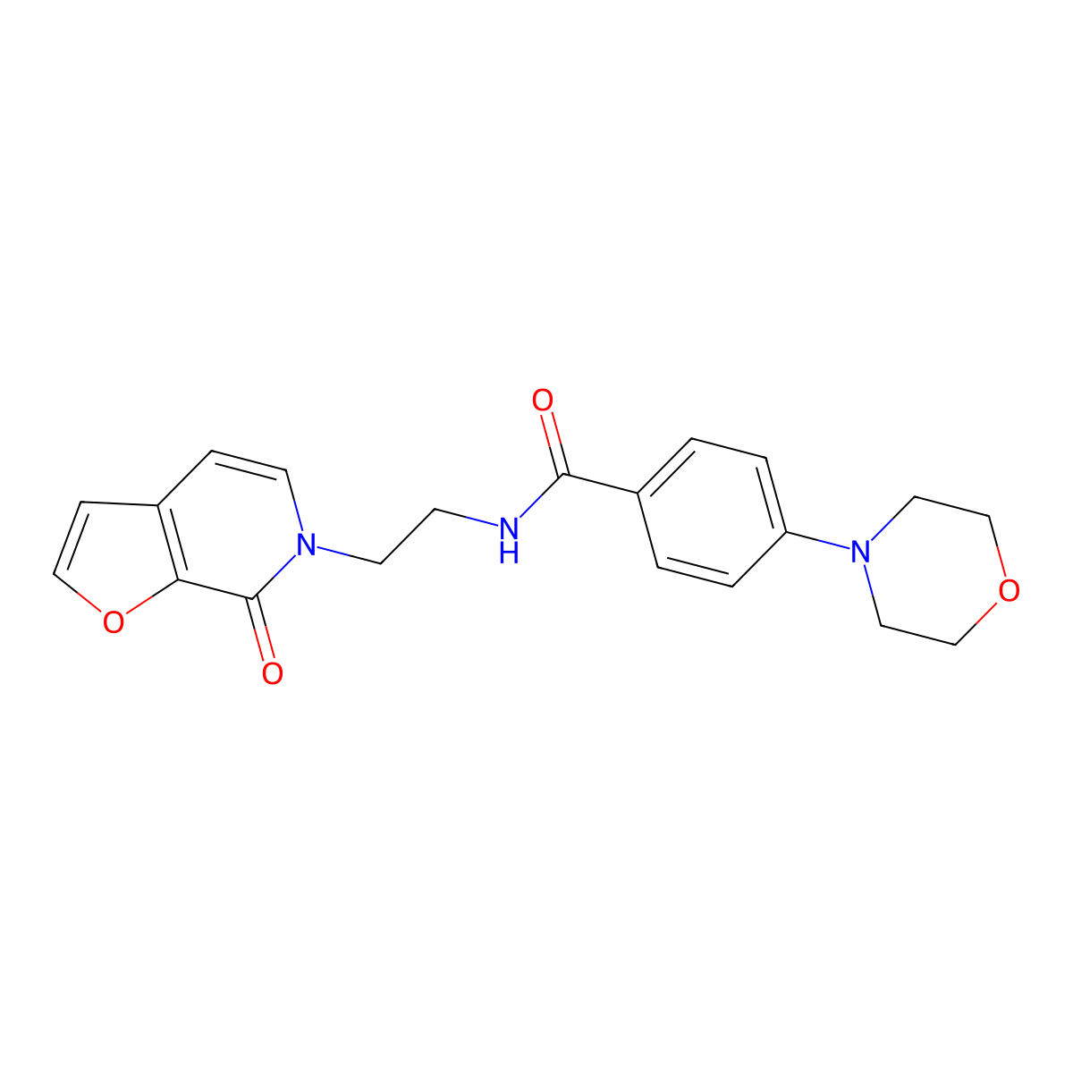 4-morpholino-N-(2-(7-oxofuro[2,3-c]pyridin-6(7H)-yl)ethyl)benzamide molecular structure, CAS 2034352-66-2