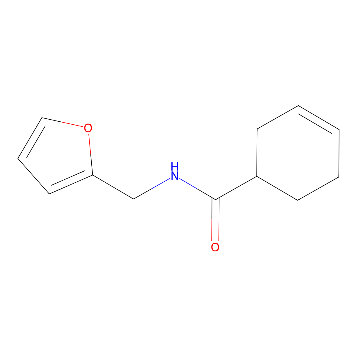 N-[(furan-2-yl)methyl]cyclohex-3-ene-1-carboxamide molecular structure, CAS 2034352-68-4