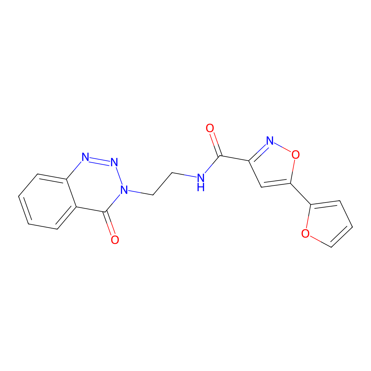 5-(furan-2-yl)-N-(2-(4-oxobenzo[d][1,2,3]triazin-3(4H)-yl)ethyl)isoxazole-3-carboxamide molecular structure, CAS 2034352-84-4