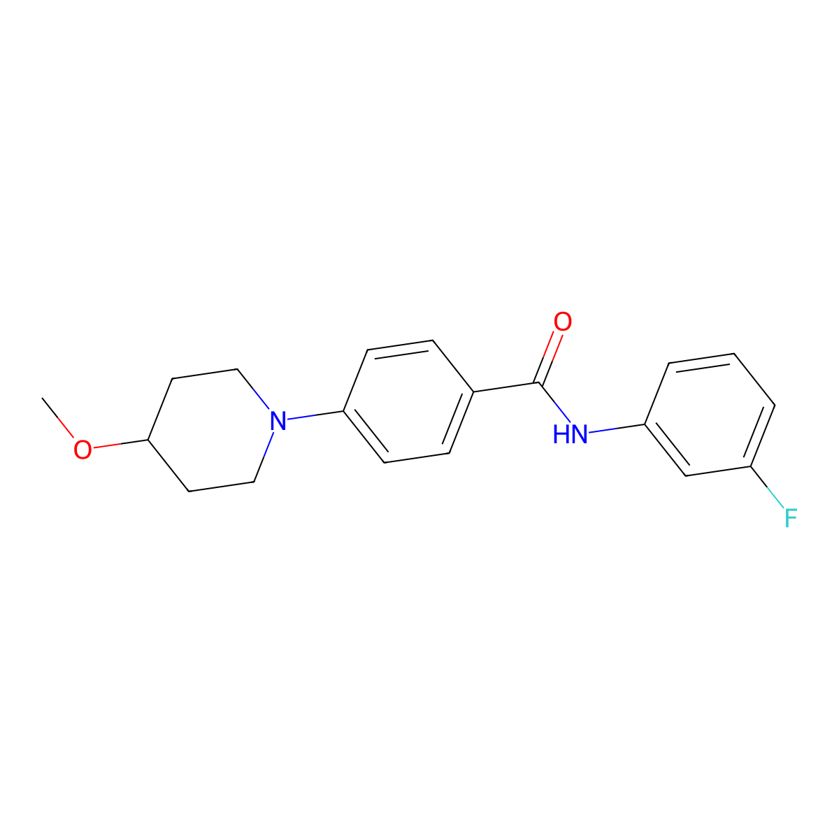 N-(3-fluorophenyl)-4-(4-methoxypiperidin-1-yl)benzamide molecular structure, CAS 2034353-02-9