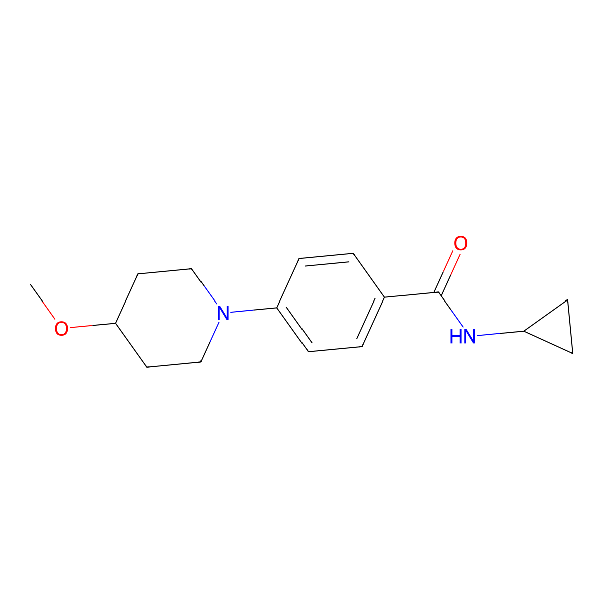 N-cyclopropyl-4-(4-methoxypiperidin-1-yl)benzamide molecular structure, CAS 2034353-16-5