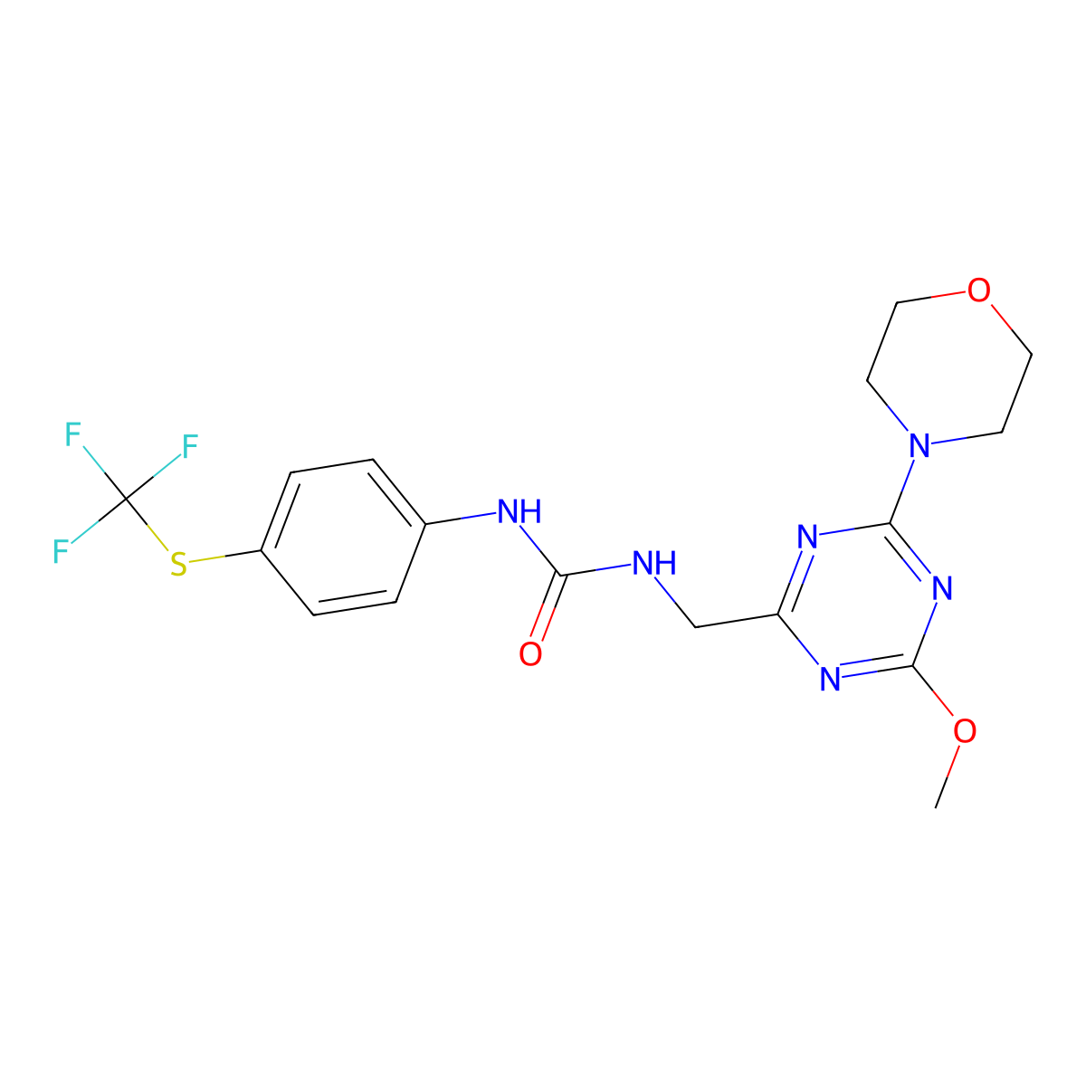 1-((4-Methoxy-6-morpholino-1,3,5-triazin-2-yl)methyl)-3-(4-((trifluoromethyl)thio)phenyl)urea molecular structure, CAS 2034353-39-2