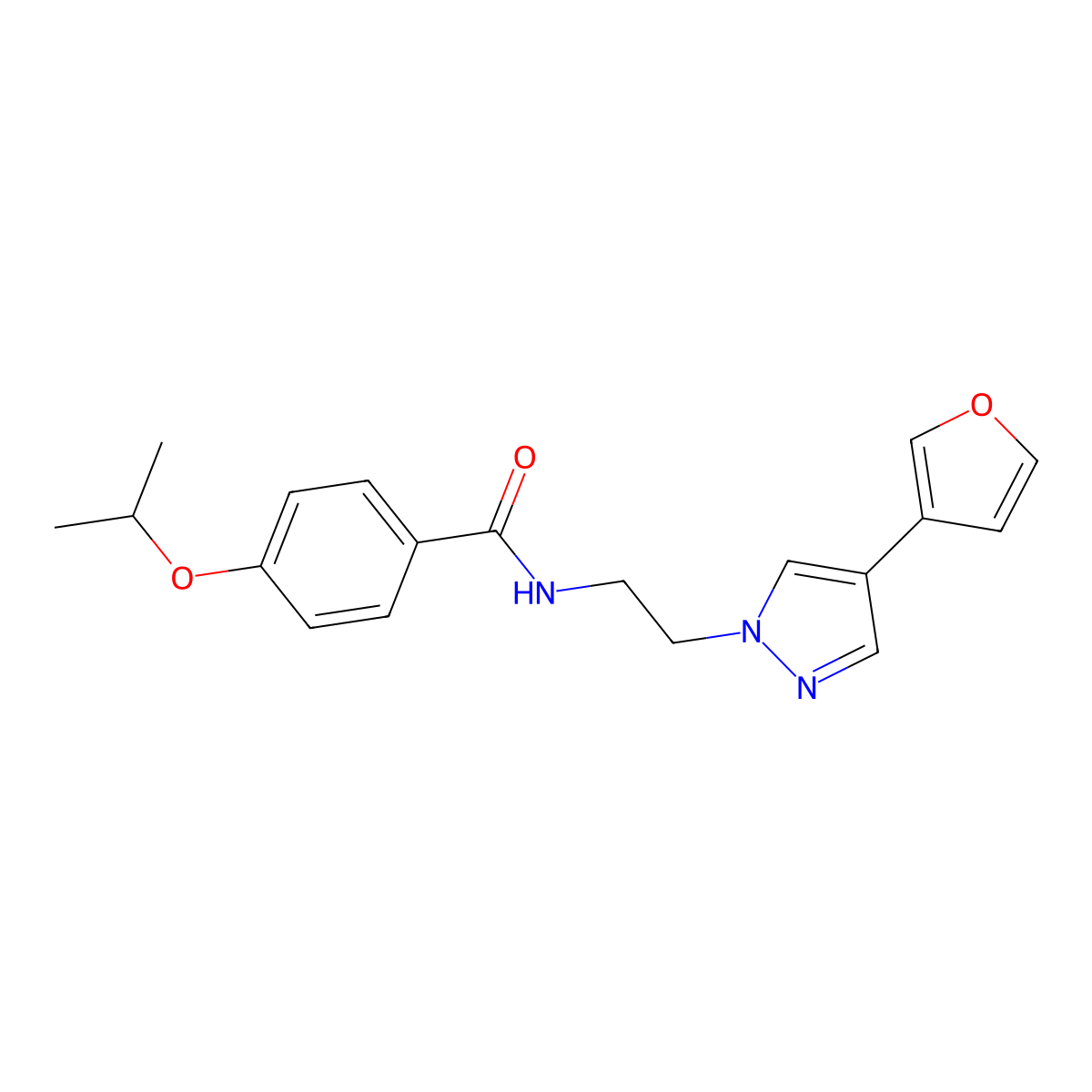 N-(2-(4-(furan-3-yl)-1H-pyrazol-1-yl)ethyl)-4-isopropoxybenzamide molecular structure, CAS 2034353-47-2