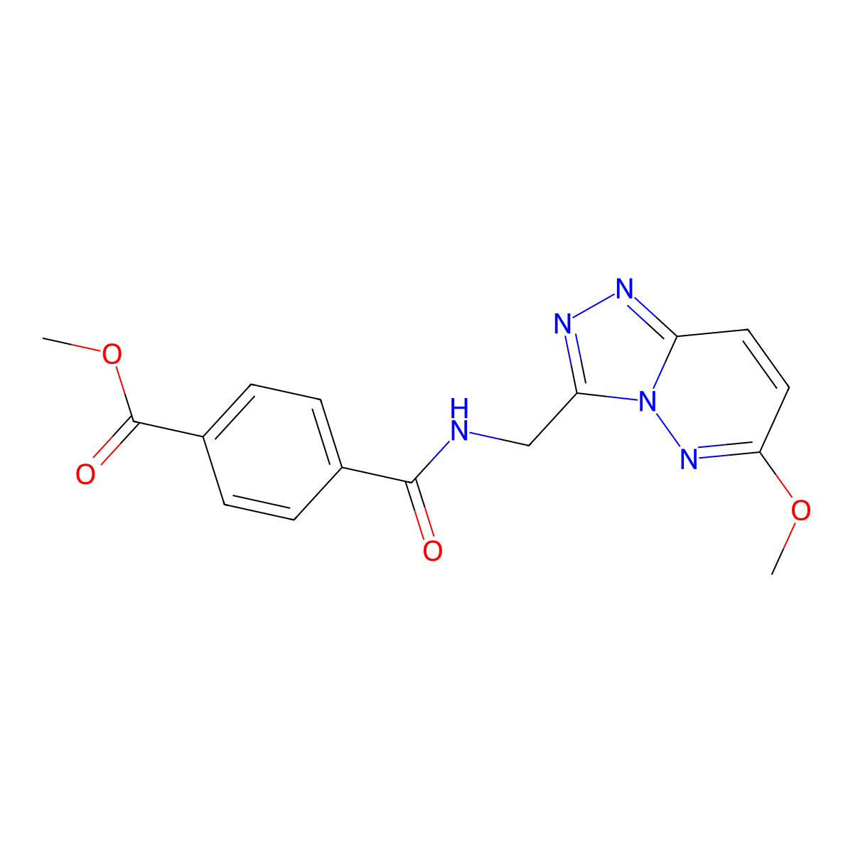 Methyl 4-(((6-methoxy-[1,2,4]triazolo[4,3-b]pyridazin-3-yl)methyl)carbamoyl)benzoate molecular structure, CAS 2034353-48-3
