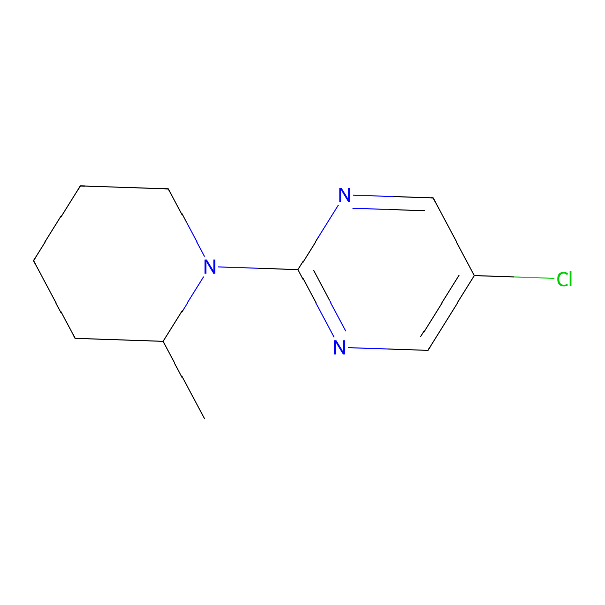 5-Chloro-2-(2-methylpiperidin-1-yl)pyrimidine molecular structure, CAS 2034353-54-1