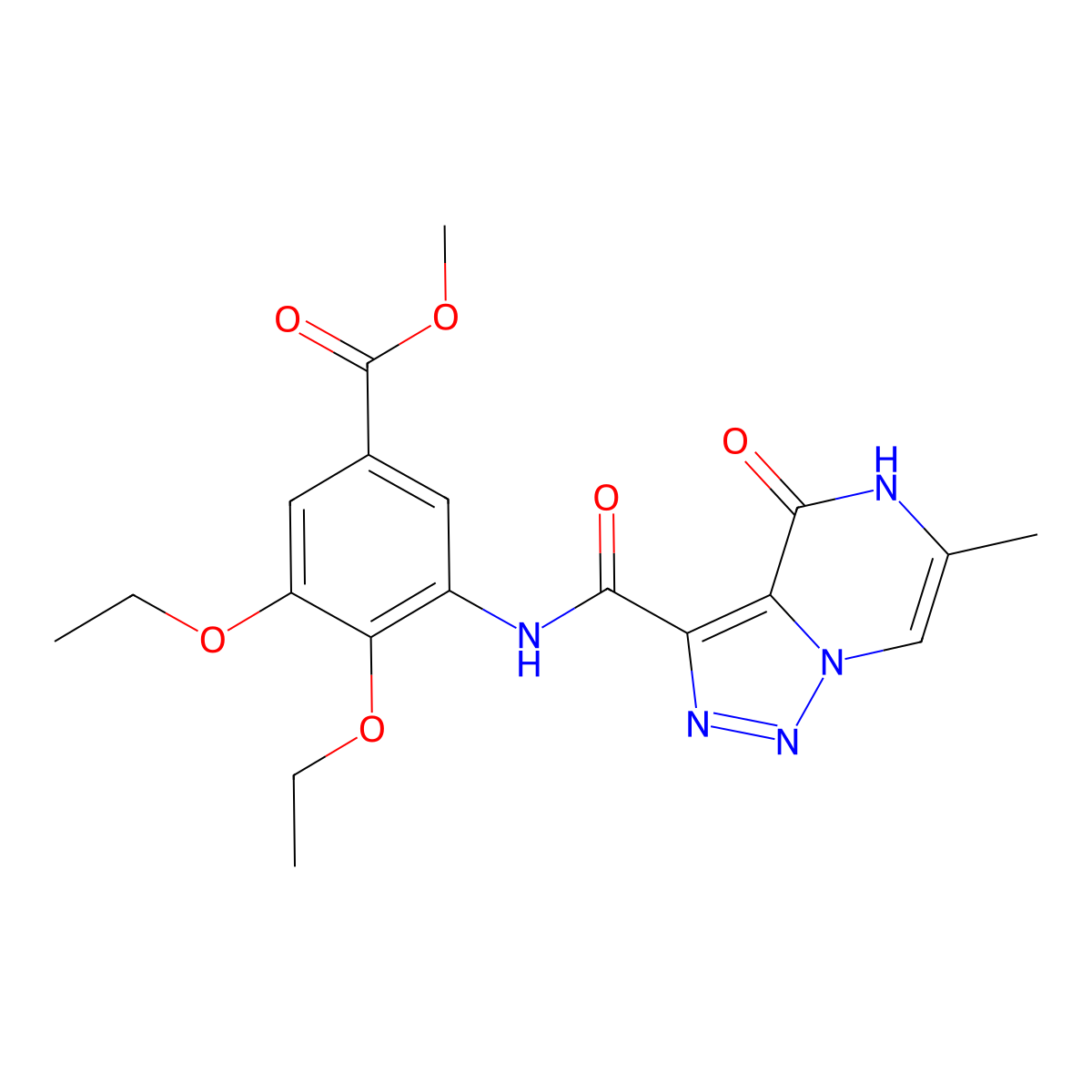 Methyl 3,4-diethoxy-5-(6-methyl-4-oxo-4,5-dihydro-[1,2,3]triazolo[1,5-a]pyrazine-3-carboxamido)benzoate molecular structure, CAS 2034353-56-3