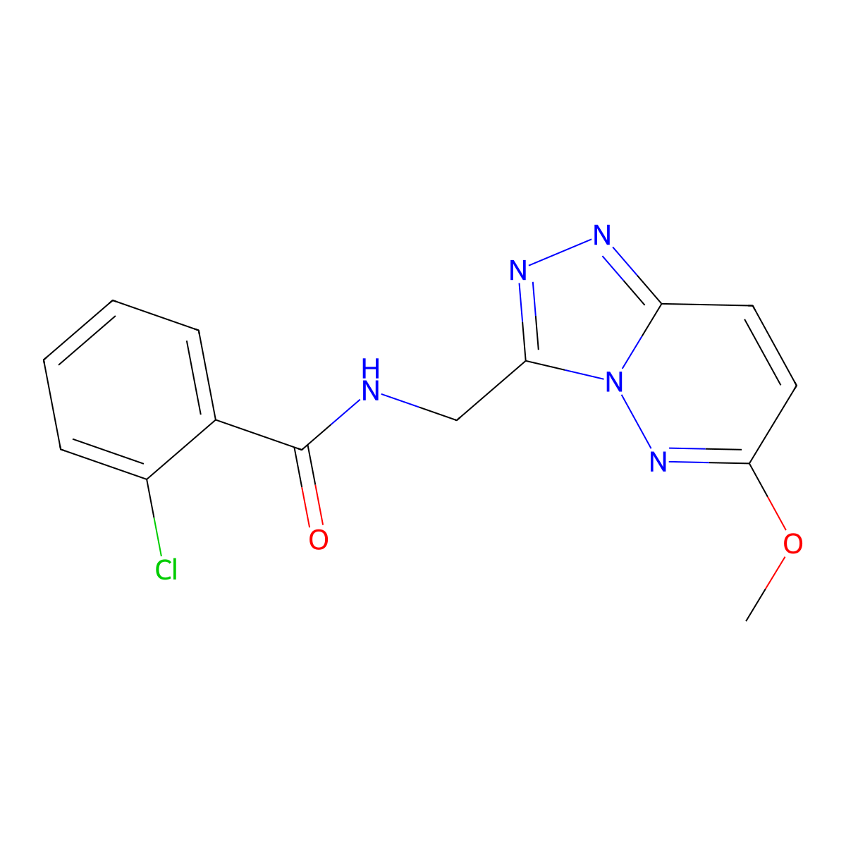 2-chloro-N-((6-methoxy-[1,2,4]triazolo[4,3-b]pyridazin-3-yl)methyl)benzamide molecular structure, CAS 2034353-57-4