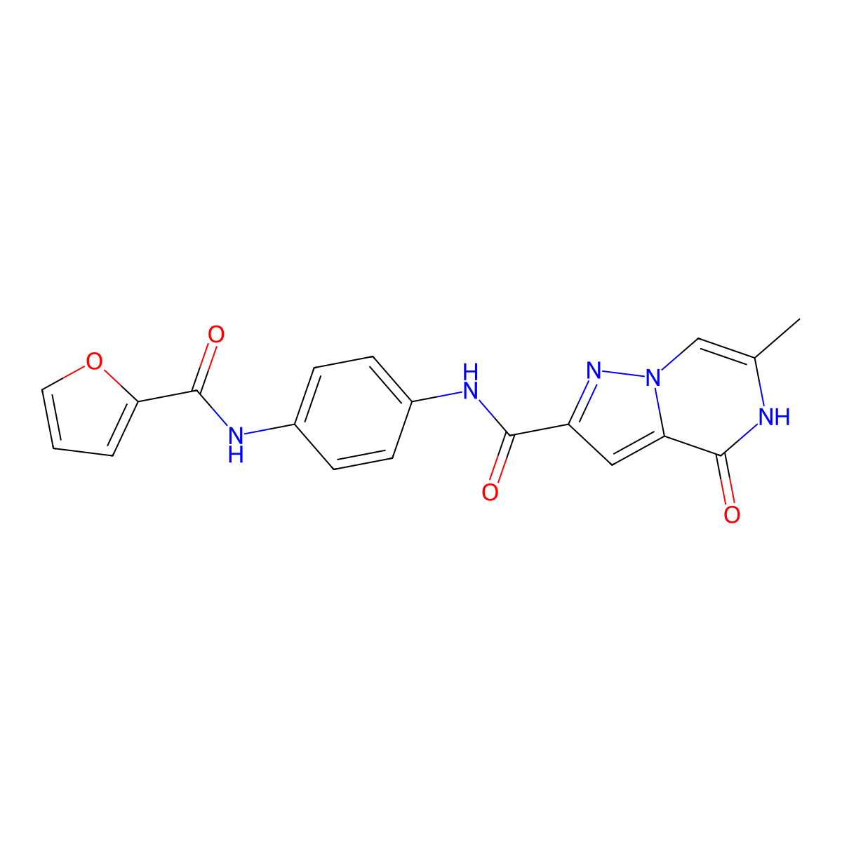 N-(4-(furan-2-carboxamido)phenyl)-6-methyl-4-oxo-4,5-dihydropyrazolo[1,5-a]pyrazine-2-carboxamide molecular structure, CAS 2034353-62-1