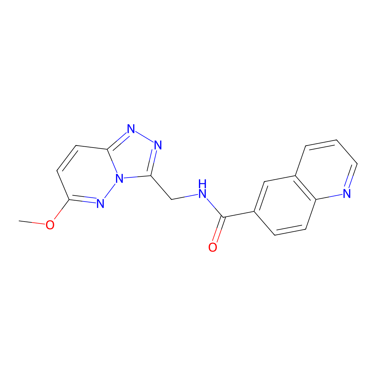 N-({6-methoxy-[1,2,4]triazolo[4,3-b]pyridazin-3-yl}methyl)quinoline-6-carboxamide molecular structure, CAS 2034353-76-7
