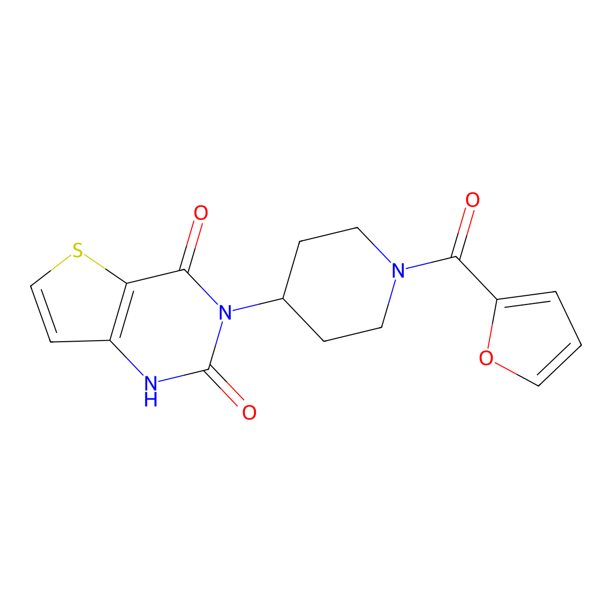 3-(1-(furan-2-carbonyl)piperidin-4-yl)thieno[3,2-d]pyrimidine-2,4(1H,3H)-dione molecular structure, CAS 2034353-79-0