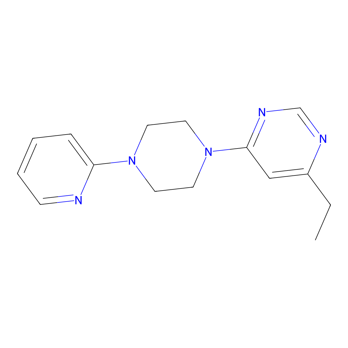 4-Ethyl-6-(4-(pyridin-2-yl)piperazin-1-yl)pyrimidine molecular structure, CAS 2034353-80-3