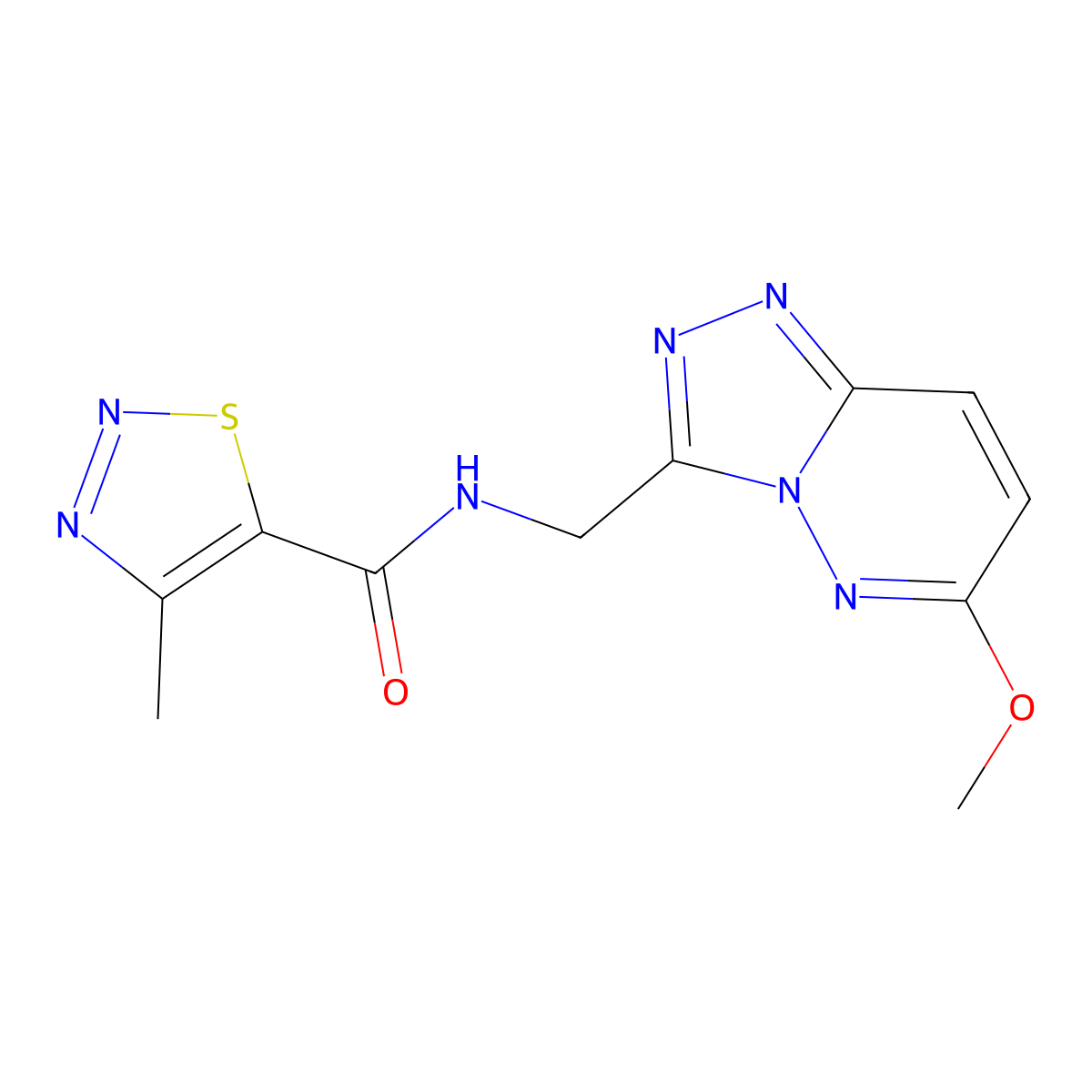 N-({6-methoxy-[1,2,4]triazolo[4,3-b]pyridazin-3-yl}methyl)-4-methyl-1,2,3-thiadiazole-5-carboxamide molecular structure, CAS 2034353-82-5