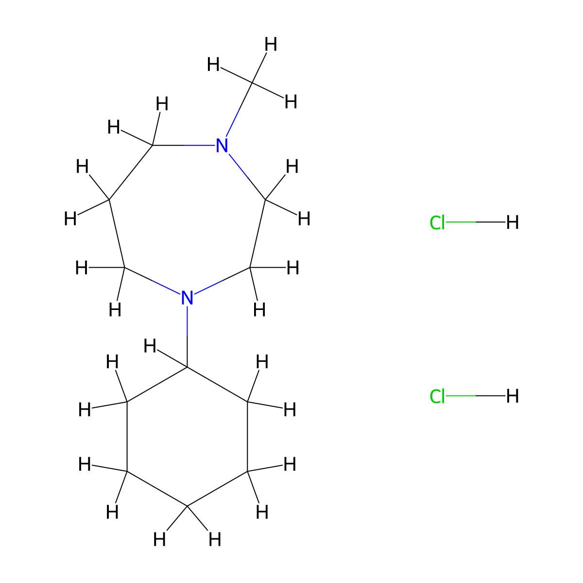 1-Cyclohexyl-4-methyl-1,4-diazepane dihydrochloride molecular structure, CAS 2034353-95-0