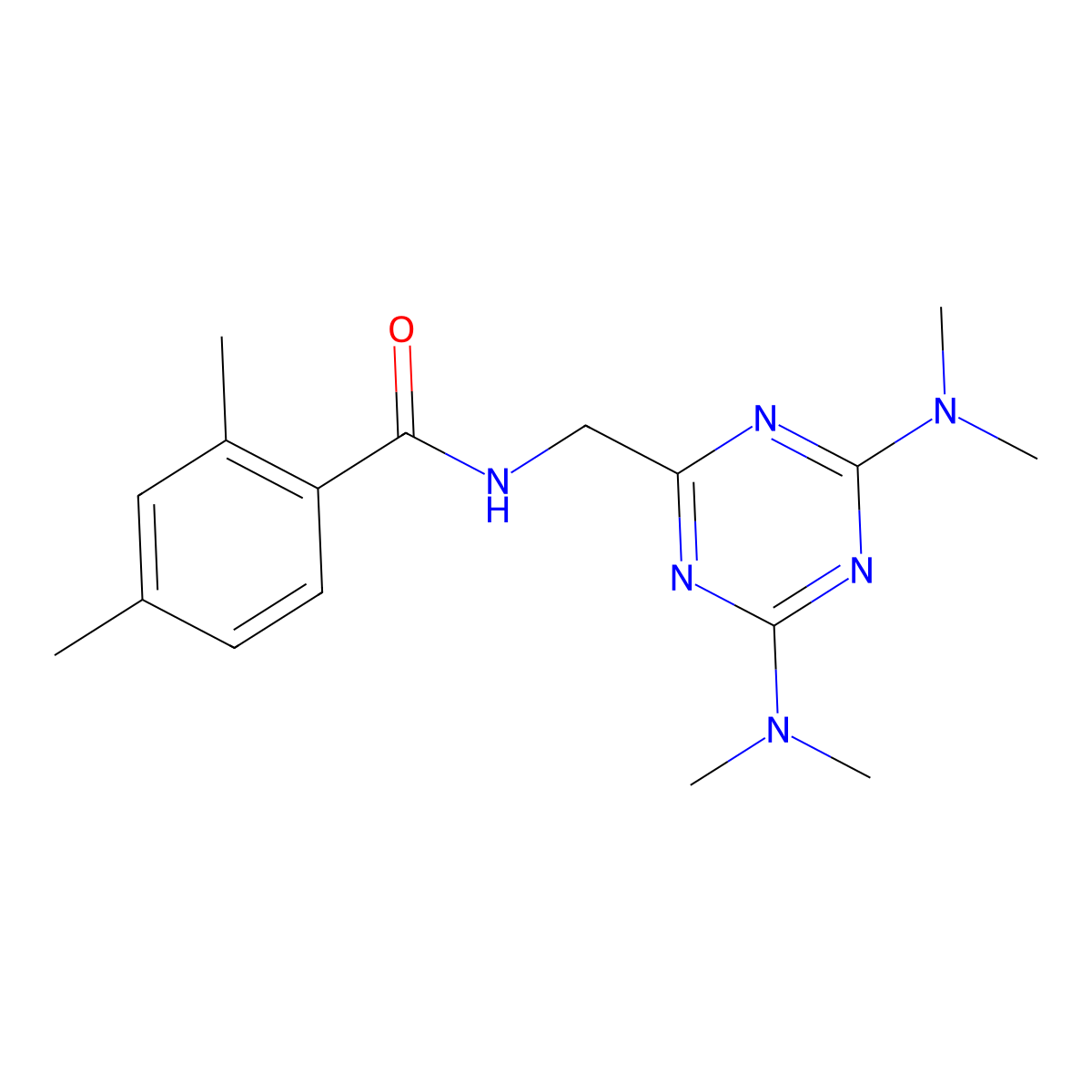 N-{[4,6-bis(dimethylamino)-1,3,5-triazin-2-yl]methyl}-2,4-dimethylbenzamide molecular structure, CAS 2034354-06-6