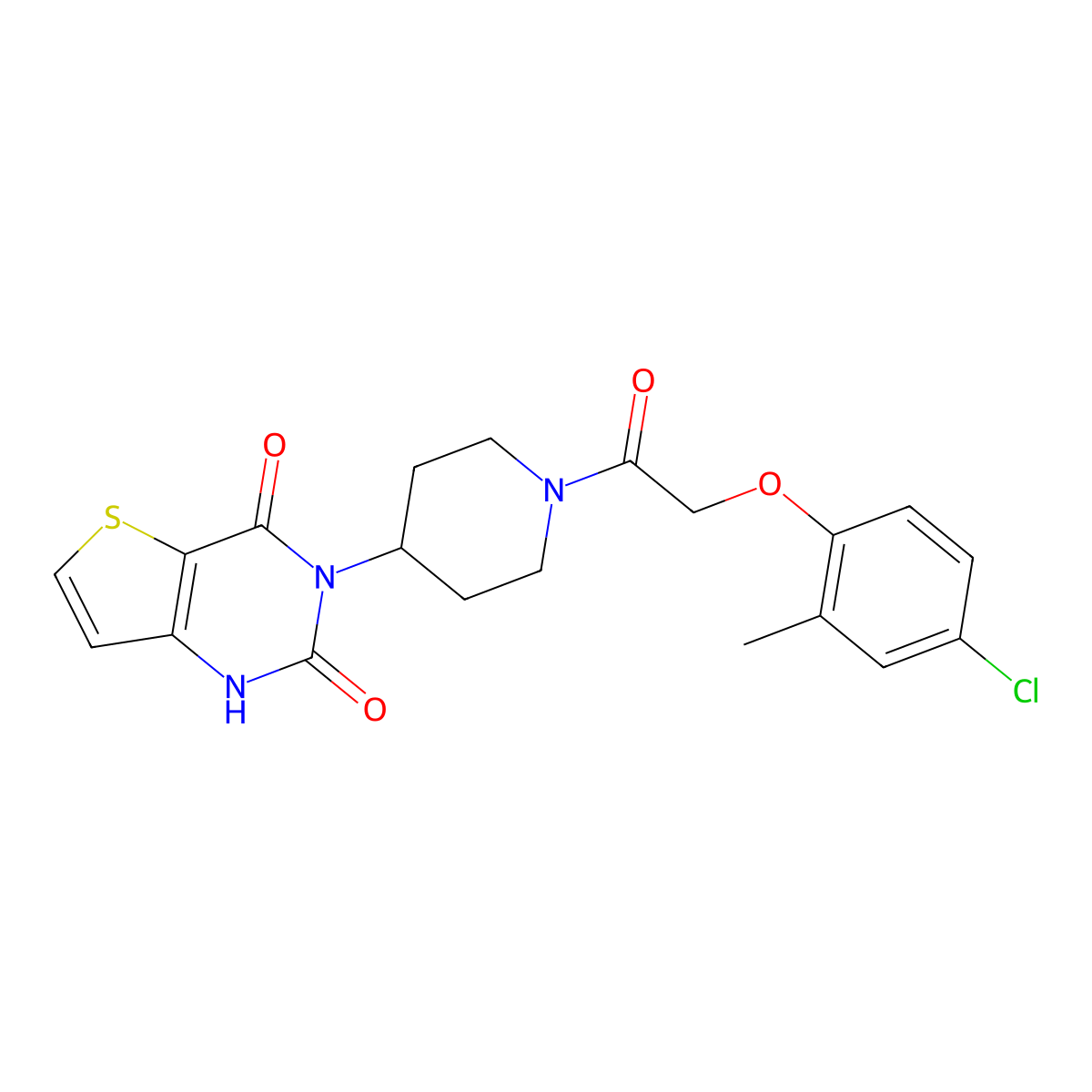 3-(1-(2-(4-chloro-2-methylphenoxy)acetyl)piperidin-4-yl)thieno[3,2-d]pyrimidine-2,4(1H,3H)-dione molecular structure, CAS 2034354-09-9