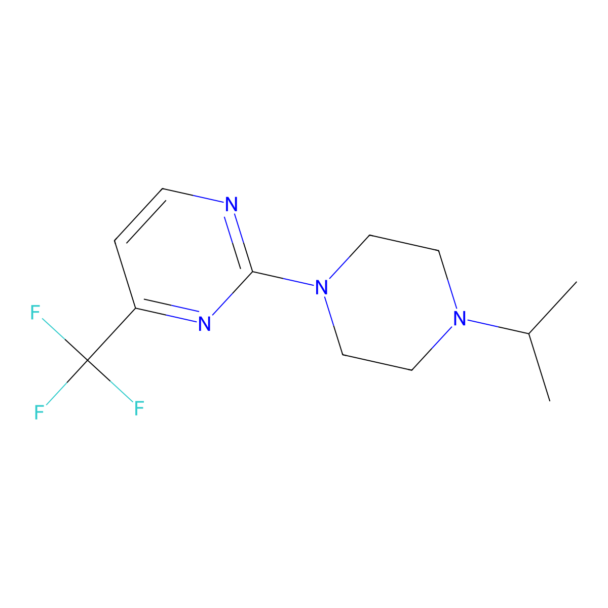 2-(4-Isopropylpiperazin-1-yl)-4-(trifluoromethyl)pyrimidine molecular structure, CAS 2034354-22-6