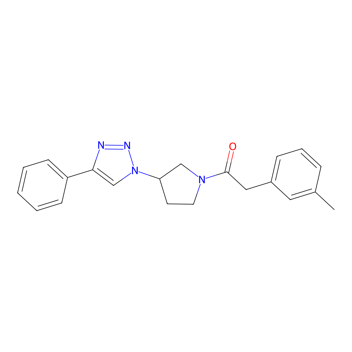 1-(3-(4-phenyl-1H-1,2,3-triazol-1-yl)pyrrolidin-1-yl)-2-(m-tolyl)ethanone molecular structure, CAS 2034354-27-1