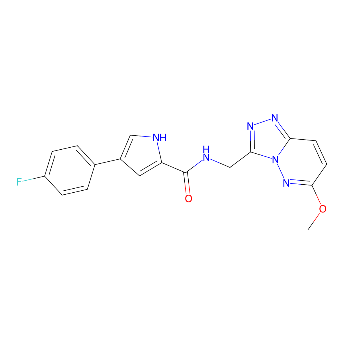 4-(4-fluorophenyl)-N-((6-methoxy-[1,2,4]triazolo[4,3-b]pyridazin-3-yl)methyl)-1H-pyrrole-2-carboxamide molecular structure, CAS 2034354-28-2