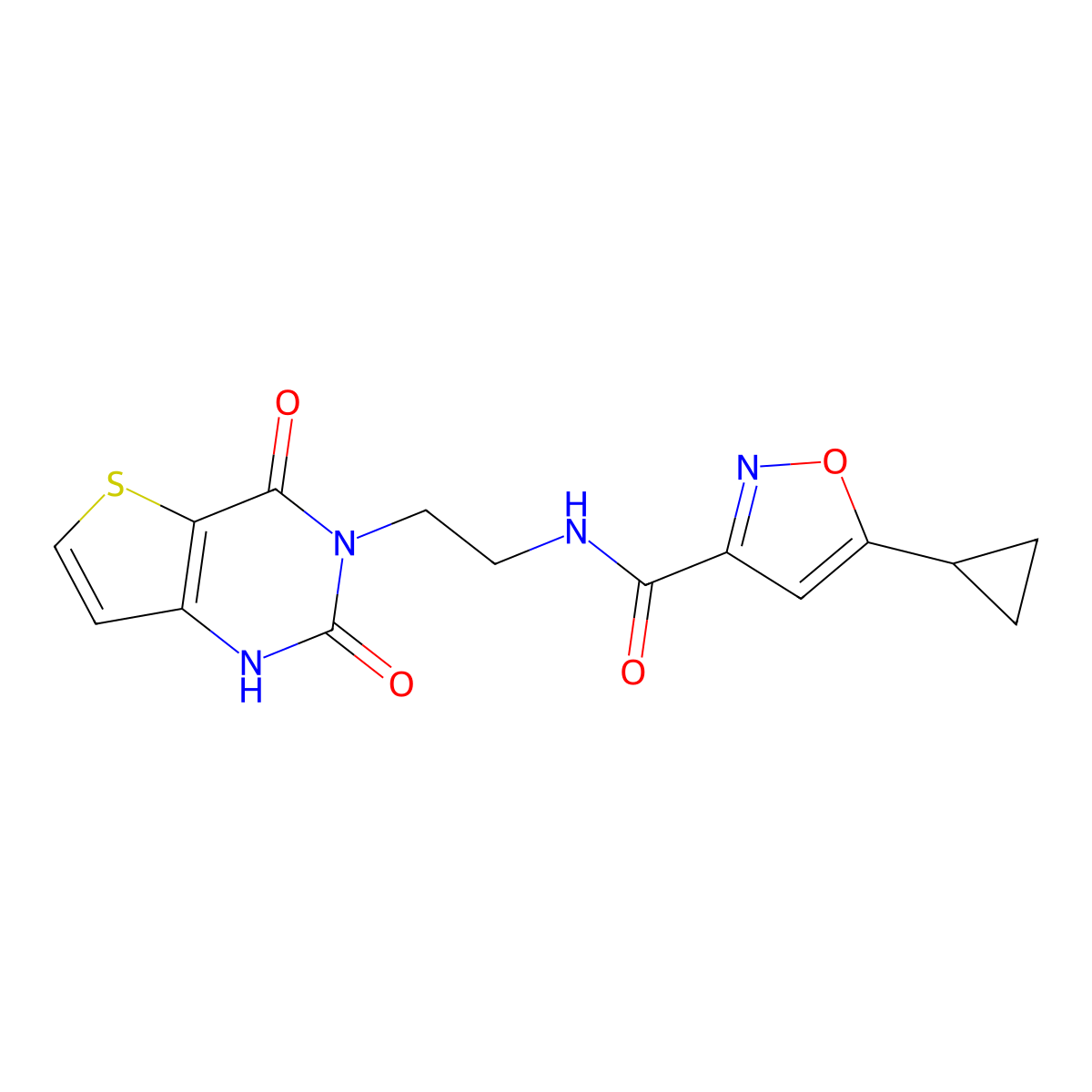 5-cyclopropyl-N-(2-(2,4-dioxo-1,2-dihydrothieno[3,2-d]pyrimidin-3(4H)-yl)ethyl)isoxazole-3-carboxamide molecular structure, CAS 2034354-29-3