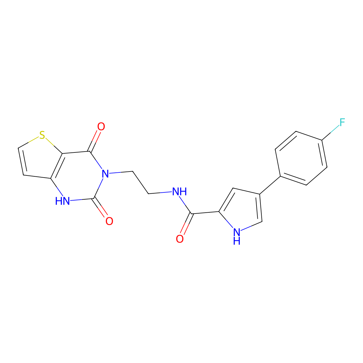 N-(2-(2,4-dioxo-1,2-dihydrothieno[3,2-d]pyrimidin-3(4H)-yl)ethyl)-4-(4-fluorophenyl)-1H-pyrrole-2-carboxamide molecular structure, CAS 2034354-33-9