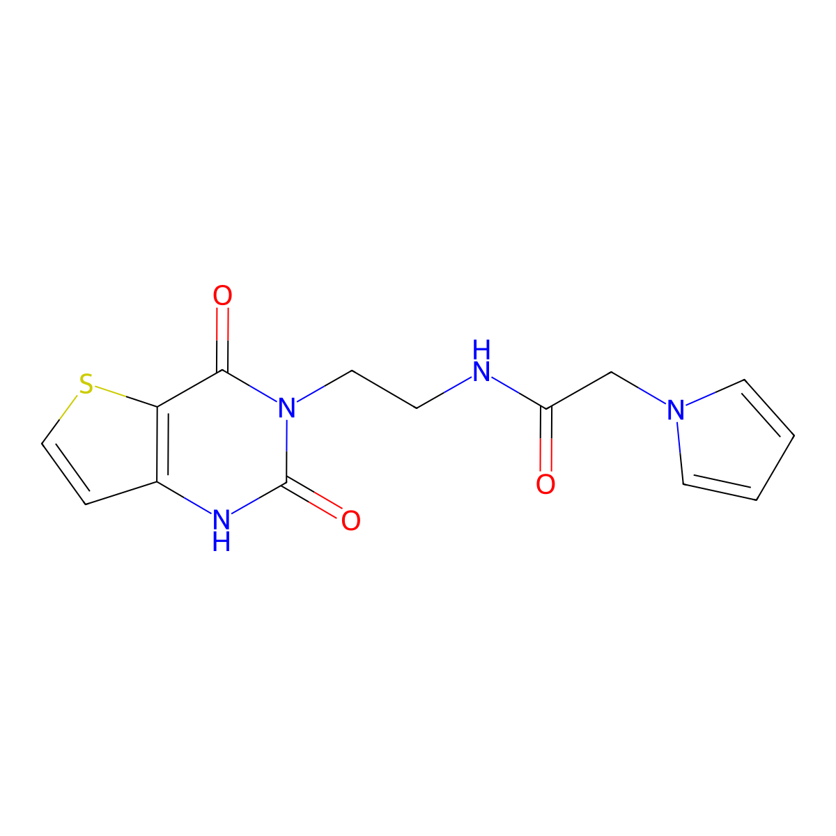 N-(2-(2,4-dioxo-1,2-dihydrothieno[3,2-d]pyrimidin-3(4H)-yl)ethyl)-2-(1H-pyrrol-1-yl)acetamide molecular structure, CAS 2034354-40-8