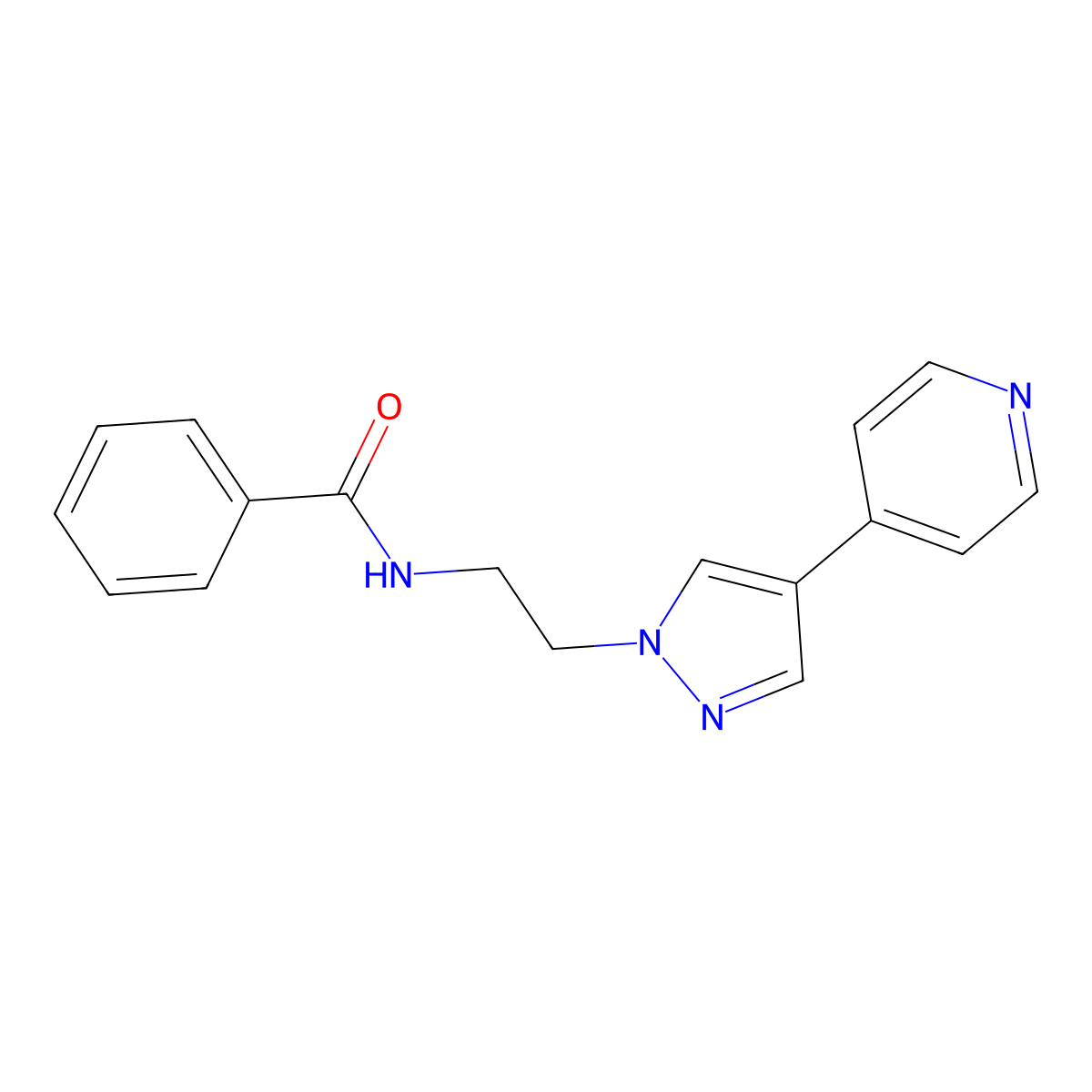 N-{2-[4-(pyridin-4-yl)-1H-pyrazol-1-yl]ethyl}benzamide molecular structure, CAS 2034354-42-0