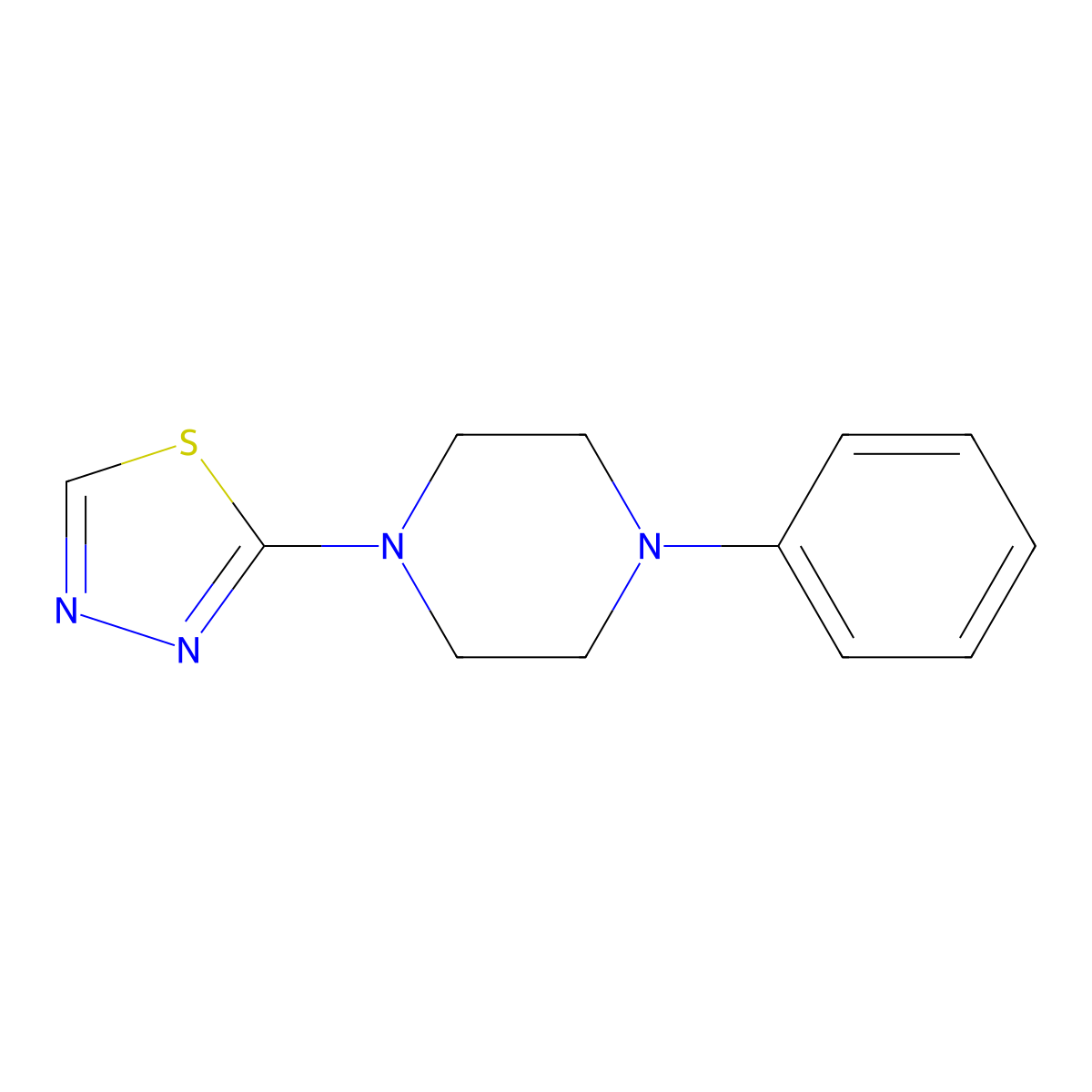 2-(4-Phenylpiperazin-1-yl)-1,3,4-thiadiazole molecular structure, CAS 2034354-50-0