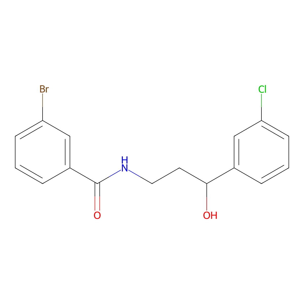 3-bromo-N-[3-(3-chlorophenyl)-3-hydroxypropyl]benzamide molecular structure, CAS 2034354-64-6
