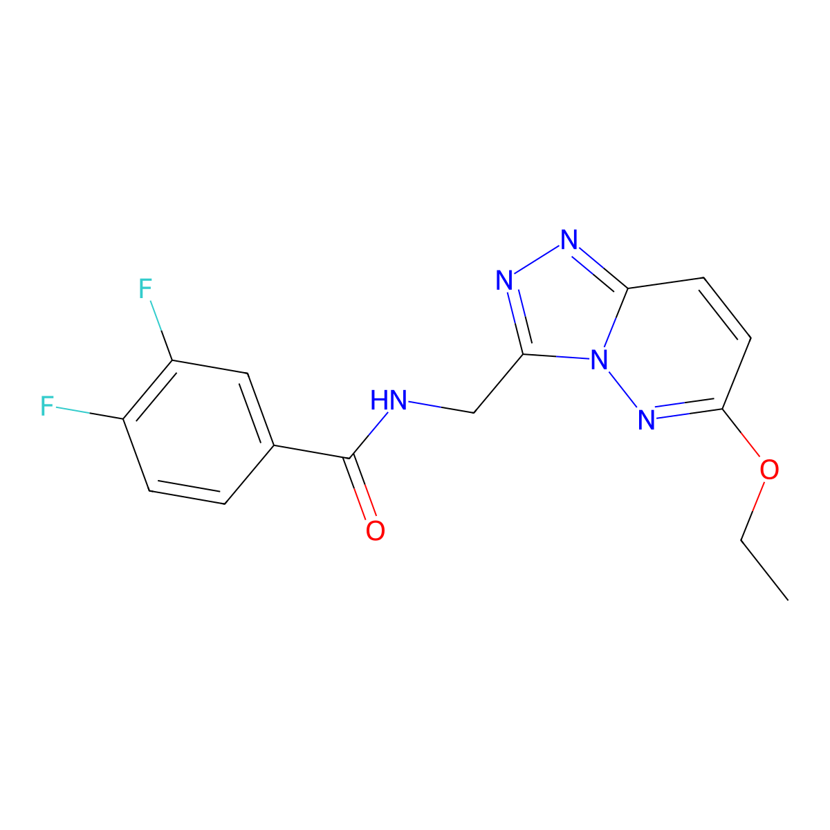 N-((6-ethoxy-[1,2,4]triazolo[4,3-b]pyridazin-3-yl)methyl)-3,4-difluorobenzamide molecular structure, CAS 2034354-83-9
