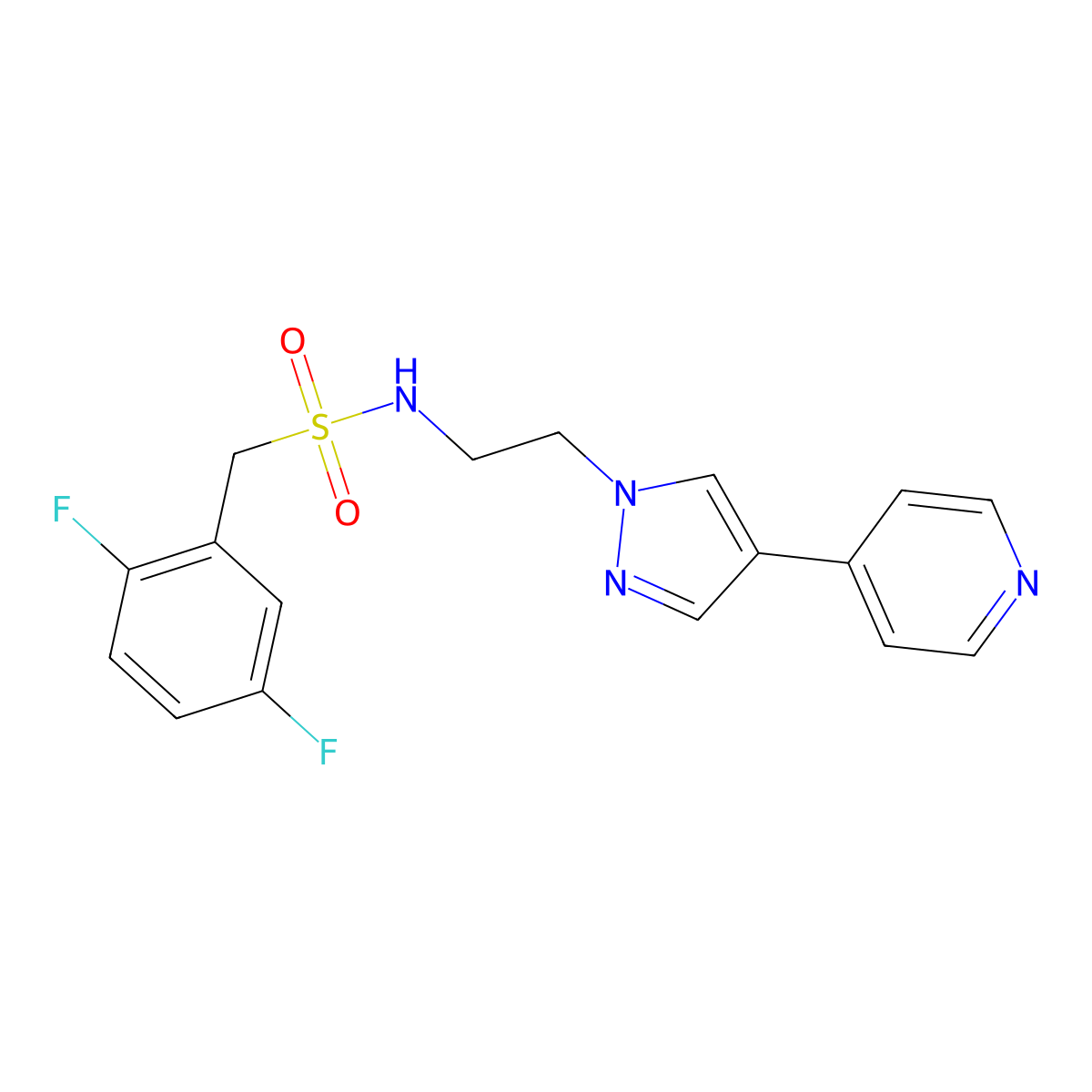1-(2,5-difluorophenyl)-N-{2-[4-(pyridin-4-yl)-1H-pyrazol-1-yl]ethyl}methanesulfonamide molecular structure, CAS 2034354-92-0