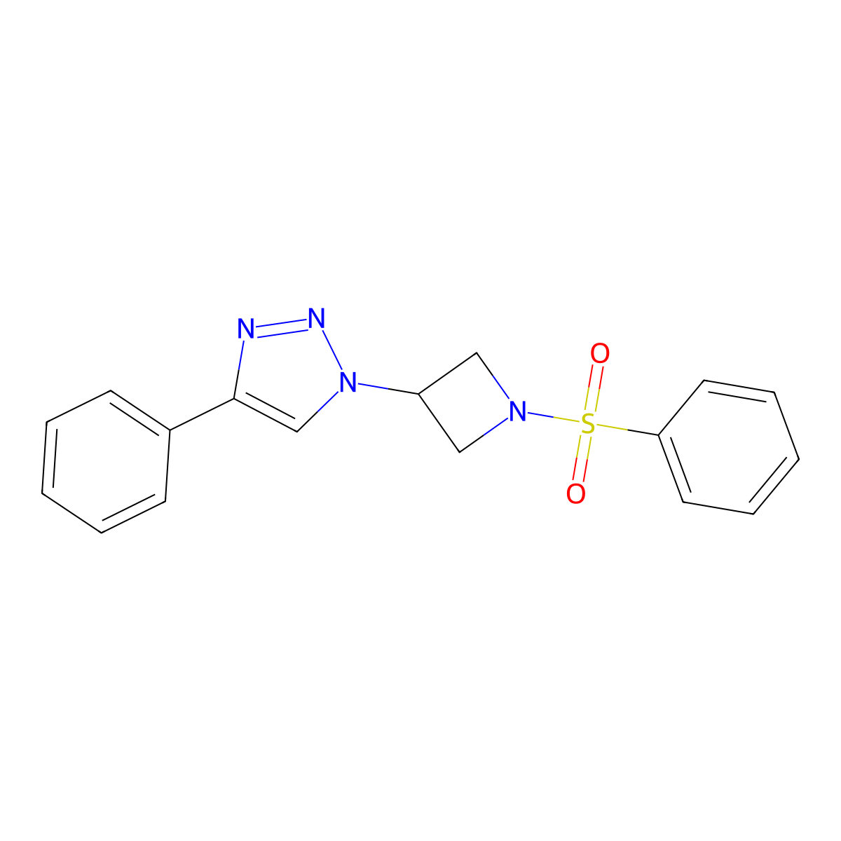 4-phenyl-1-(1-(phenylsulfonyl)azetidin-3-yl)-1H-1,2,3-triazole molecular structure, CAS 2034355-02-5
