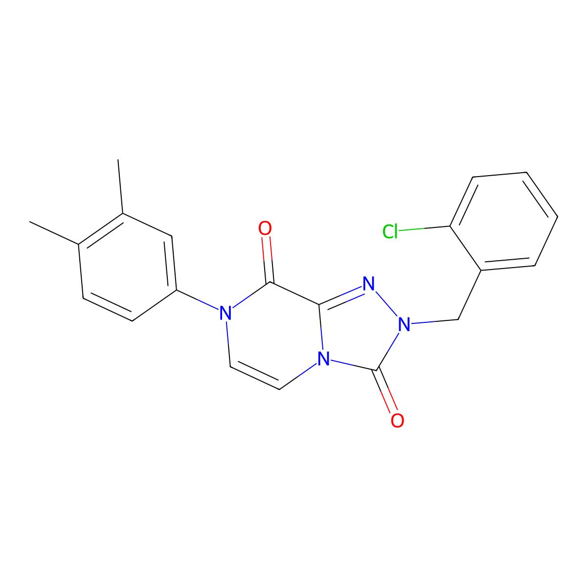 2-(2-chlorobenzyl)-7-(3,4-dimethylphenyl)-[1,2,4]triazolo[4,3-a]pyrazine-3,8(2H,7H)-dione molecular structure, CAS 2034355-10-5