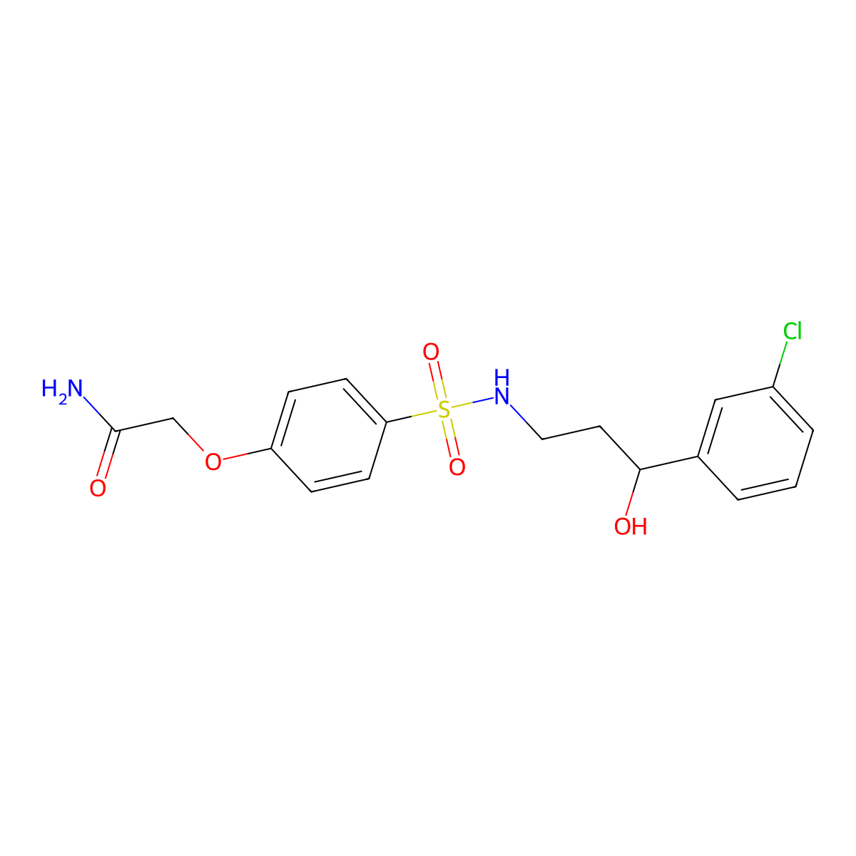 2-(4-(N-(3-(3-chlorophenyl)-3-hydroxypropyl)sulfamoyl)phenoxy)acetamide molecular structure, CAS 2034355-11-6