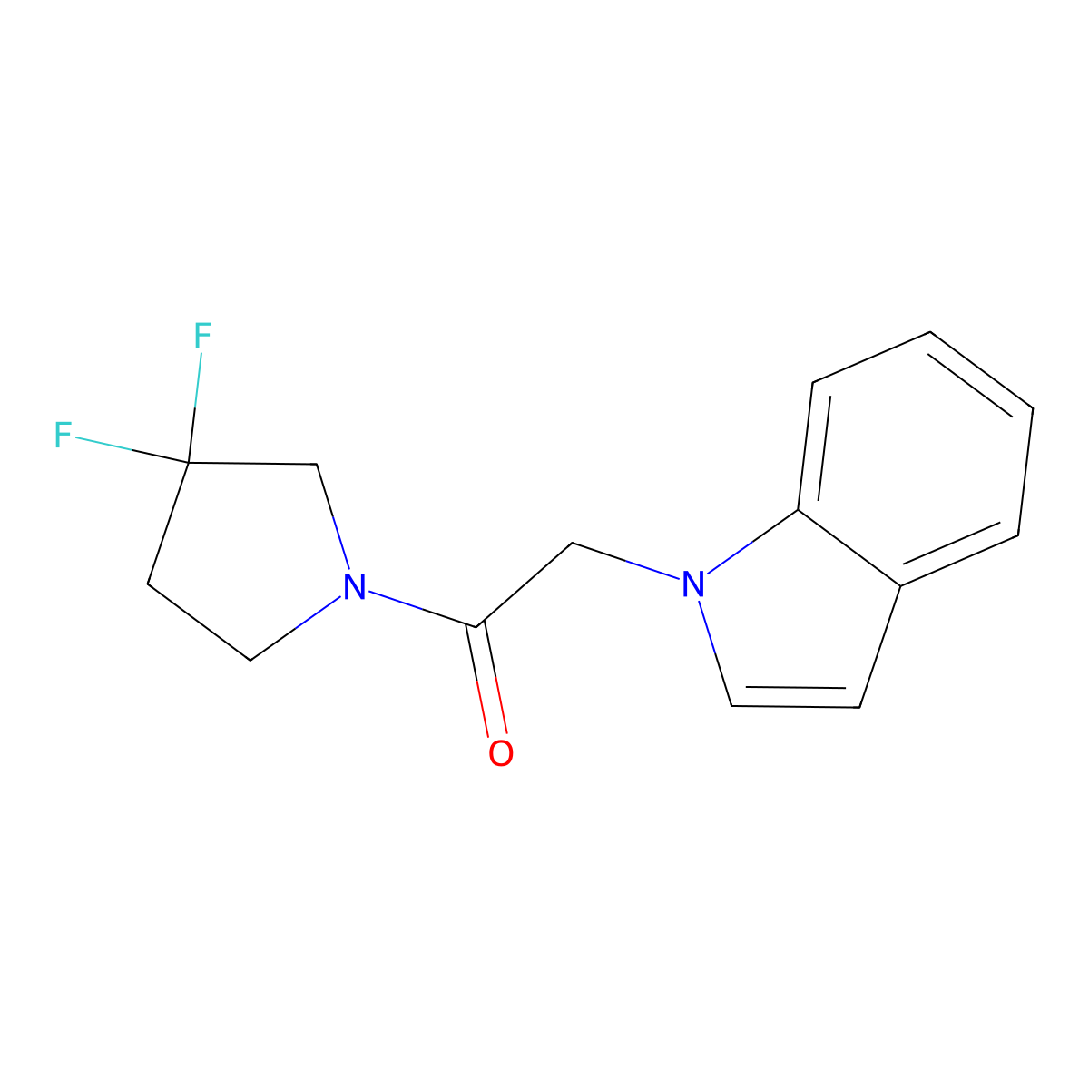 1-(3,3-difluoropyrrolidin-1-yl)-2-(1H-indol-1-yl)ethanone molecular structure, CAS 2034355-16-1