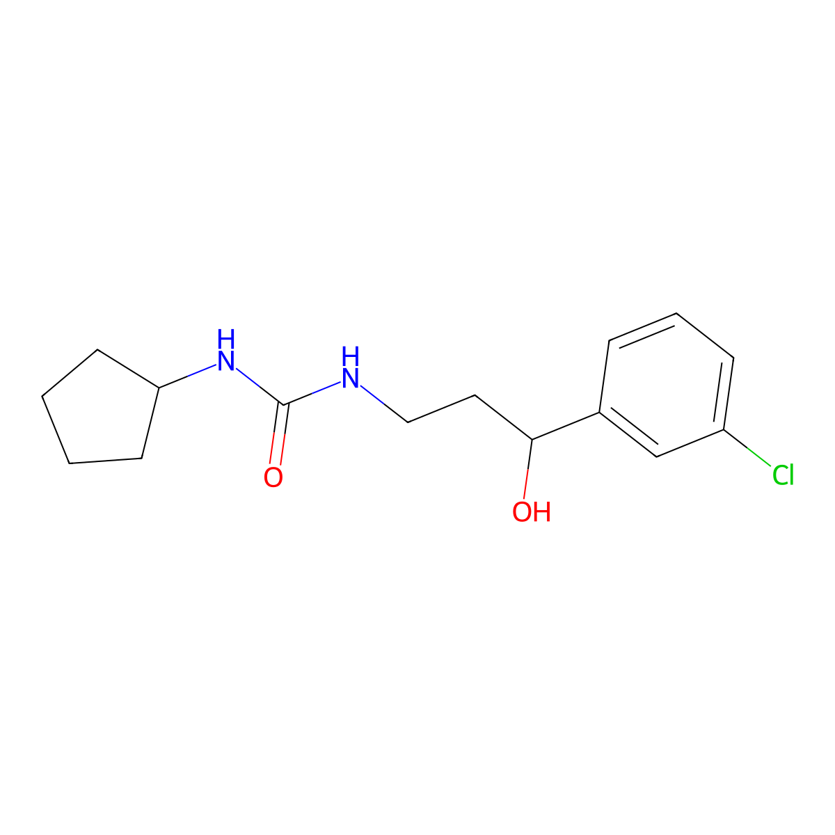 1-[3-(3-Chlorophenyl)-3-hydroxypropyl]-3-cyclopentylurea molecular structure, CAS 2034355-18-3