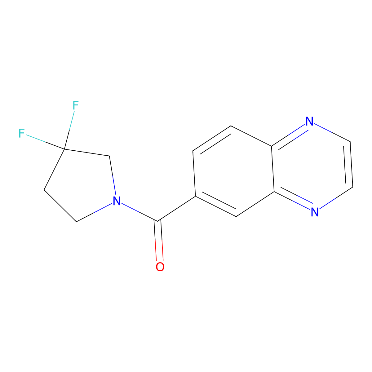 (3,3-Difluoropyrrolidin-1-yl)(quinoxalin-6-yl)methanone molecular structure, CAS 2034355-19-4