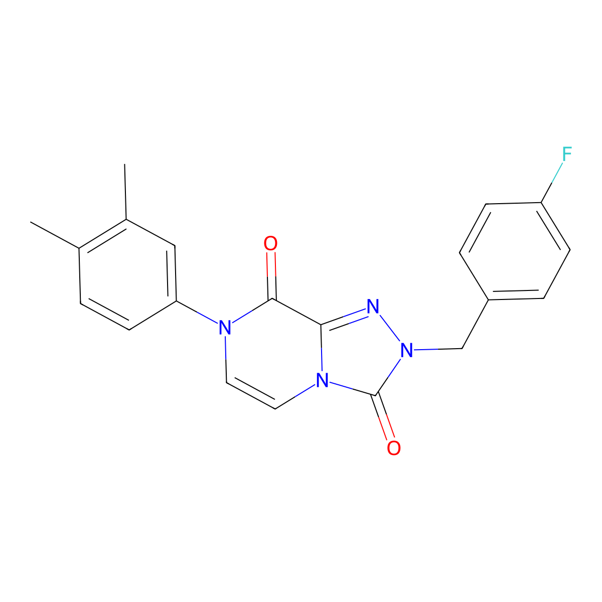 7-(3,4-dimethylphenyl)-2-(4-fluorobenzyl)-[1,2,4]triazolo[4,3-a]pyrazine-3,8(2H,7H)-dione molecular structure, CAS 2034355-21-8
