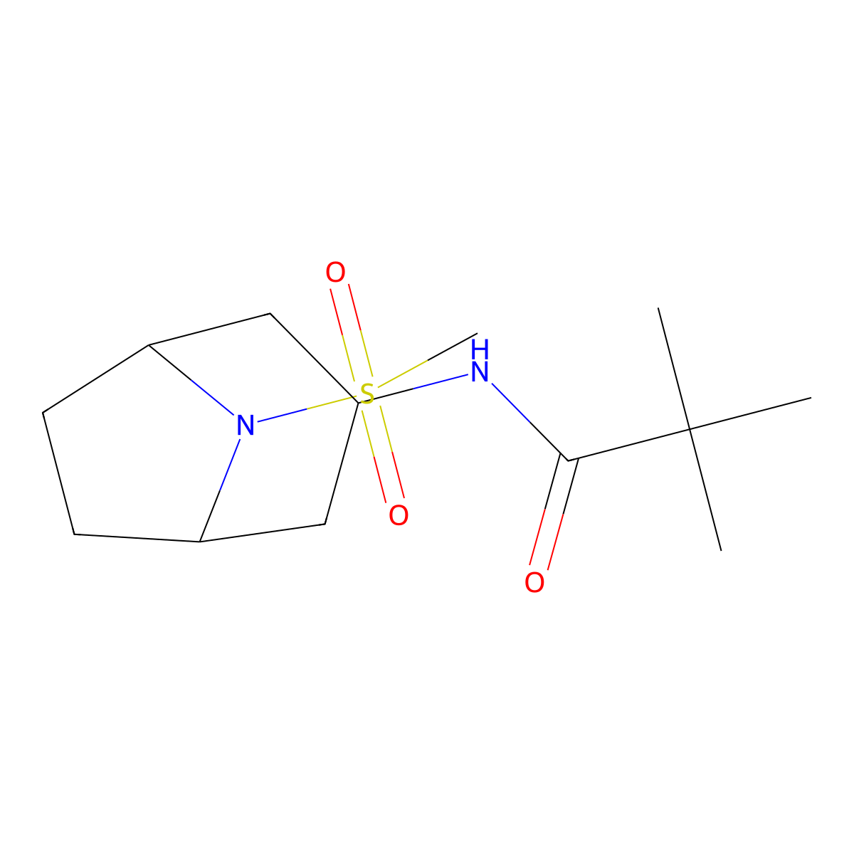 N-(8-(methylsulfonyl)-8-azabicyclo[3.2.1]octan-3-yl)pivalamide molecular structure, CAS 2034355-23-0
