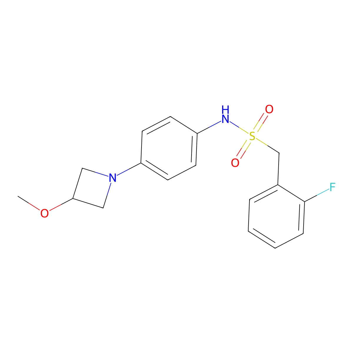 1-(2-fluorophenyl)-N-[4-(3-methoxyazetidin-1-yl)phenyl]methanesulfonamide molecular structure, CAS 2034355-26-3