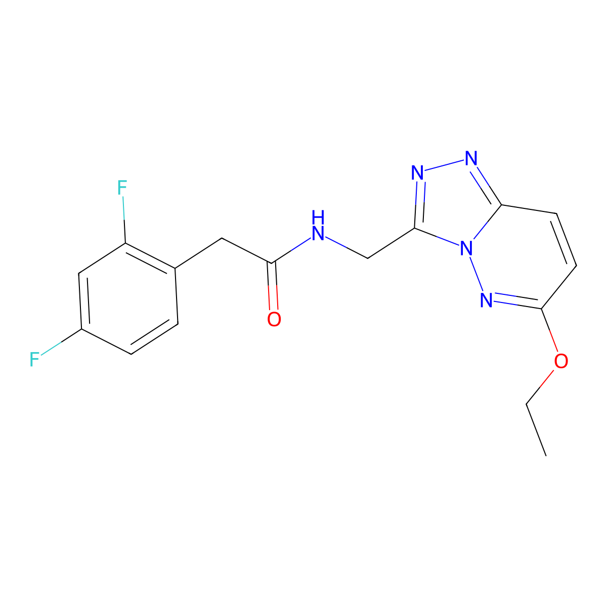 2-(2,4-difluorophenyl)-N-((6-ethoxy-[1,2,4]triazolo[4,3-b]pyridazin-3-yl)methyl)acetamide molecular structure, CAS 2034355-28-5