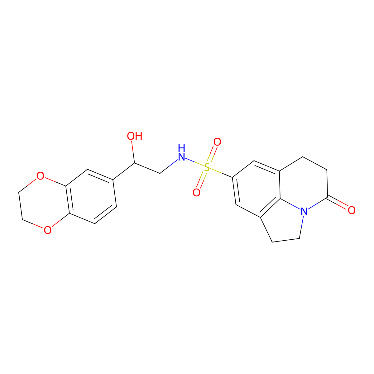 N-(2-(2,3-dihydrobenzo[b][1,4]dioxin-6-yl)-2-hydroxyethyl)-4-oxo-2,4,5,6-tetrahydro-1H-pyrrolo[3,2,1-ij]quinoline-8-sulfonamide molecular structure, CAS 2034355-34-3