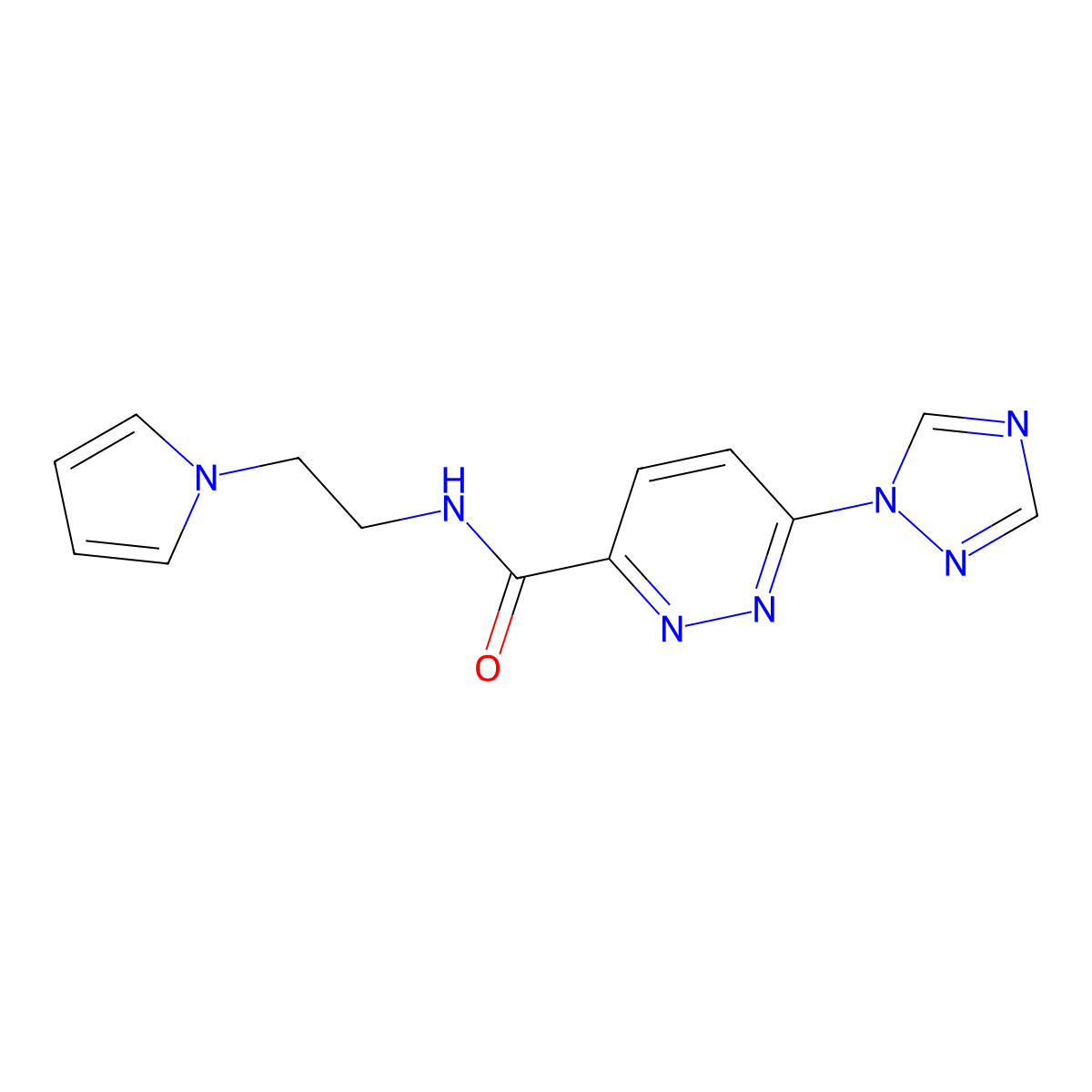 N-(2-(1H-pyrrol-1-yl)ethyl)-6-(1H-1,2,4-triazol-1-yl)pyridazine-3-carboxamide molecular structure, CAS 2034355-38-7