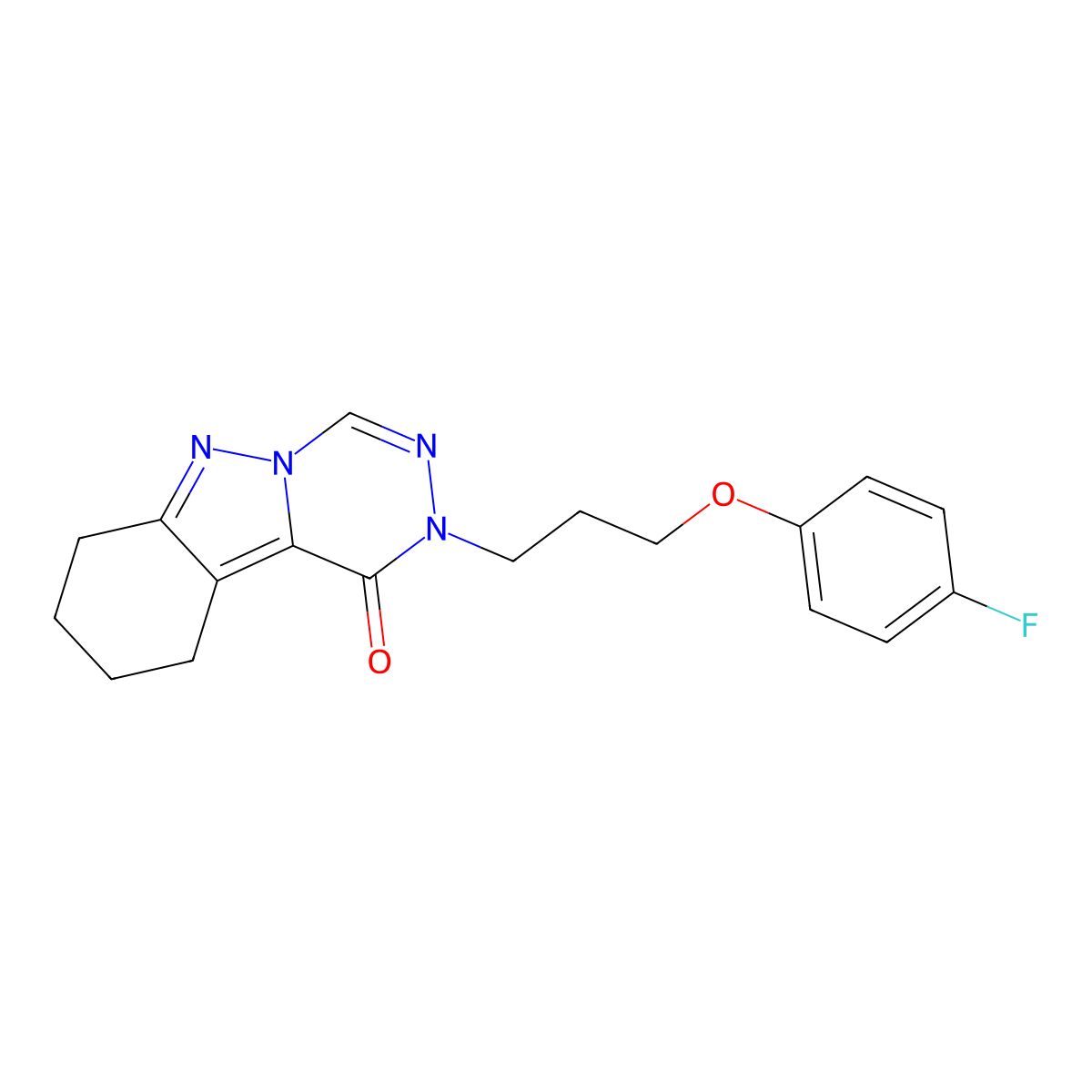 2-(3-(4-fluorophenoxy)propyl)-7,8,9,10-tetrahydro-[1,2,4]triazino[4,5-b]indazol-1(2H)-one molecular structure, CAS 2034355-40-1