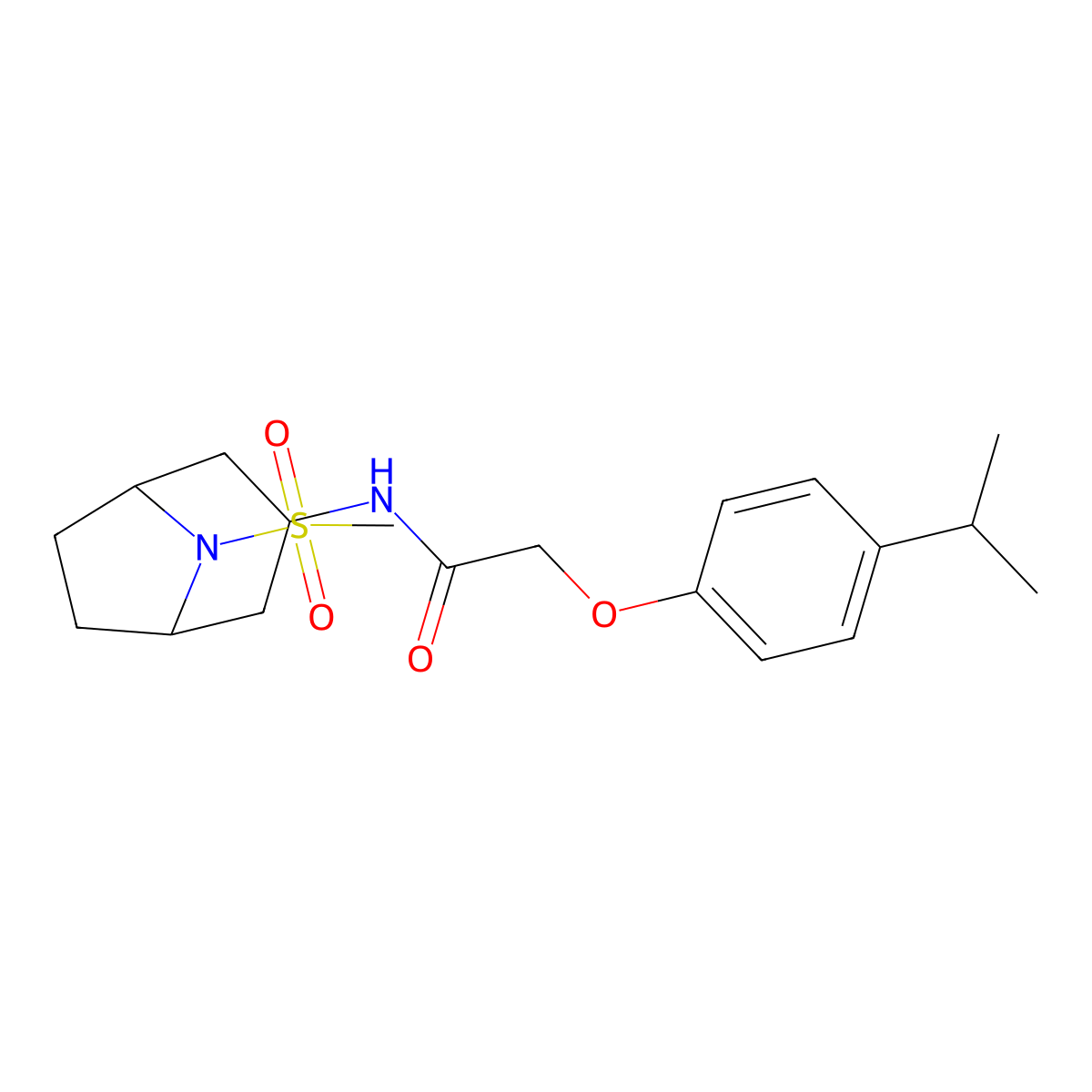 2-(4-isopropylphenoxy)-N-(8-(methylsulfonyl)-8-azabicyclo[3.2.1]octan-3-yl)acetamide molecular structure, CAS 2034355-41-2