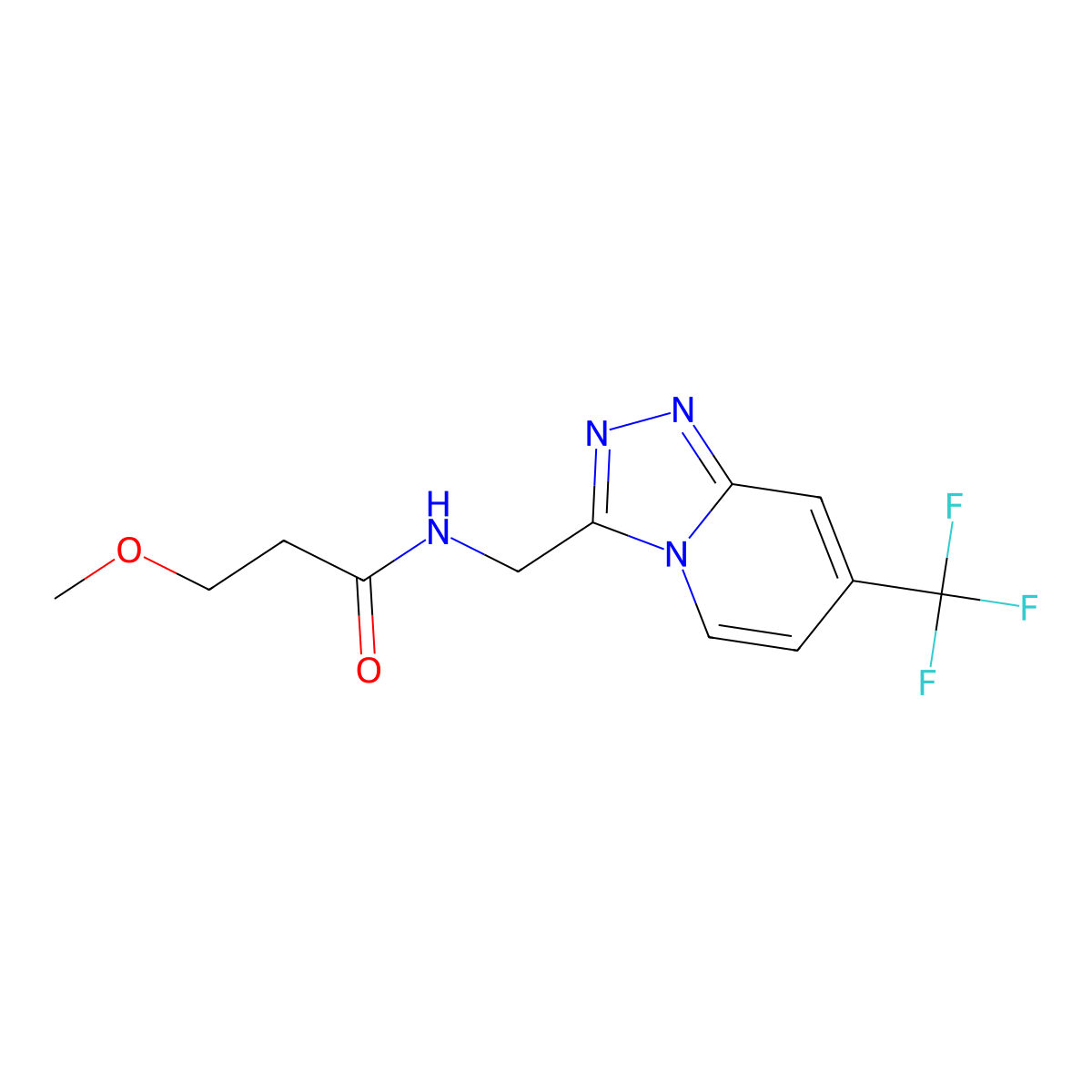 3-methoxy-N-{[7-(trifluoromethyl)-[1,2,4]triazolo[4,3-a]pyridin-3-yl]methyl}propanamide molecular structure, CAS 2034355-57-0