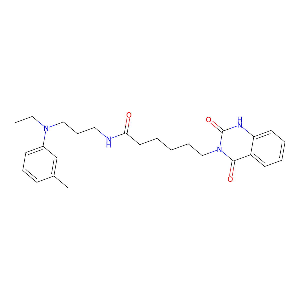 6-(2,4-dioxo-1,2-dihydroquinazolin-3(4H)-yl)-N-(3-(ethyl(m-tolyl)amino)propyl)hexanamide molecular structure, CAS 2034355-58-1