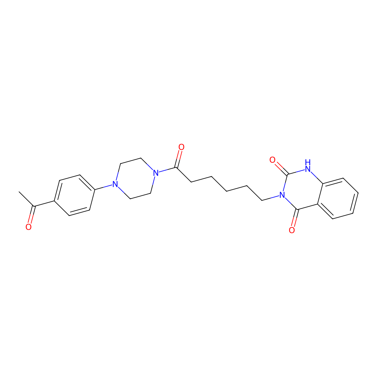 3-(6-(4-(4-acetylphenyl)piperazin-1-yl)-6-oxohexyl)quinazoline-2,4(1H,3H)-dione molecular structure, CAS 2034355-68-3