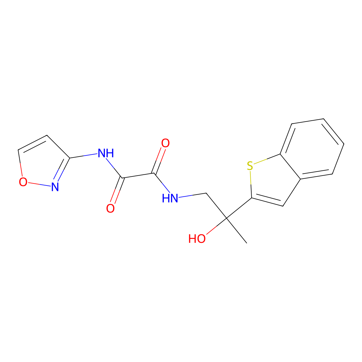 N1-(2-(benzo[b]thiophen-2-yl)-2-hydroxypropyl)-N2-(isoxazol-3-yl)oxalamide molecular structure, CAS 2034355-75-2