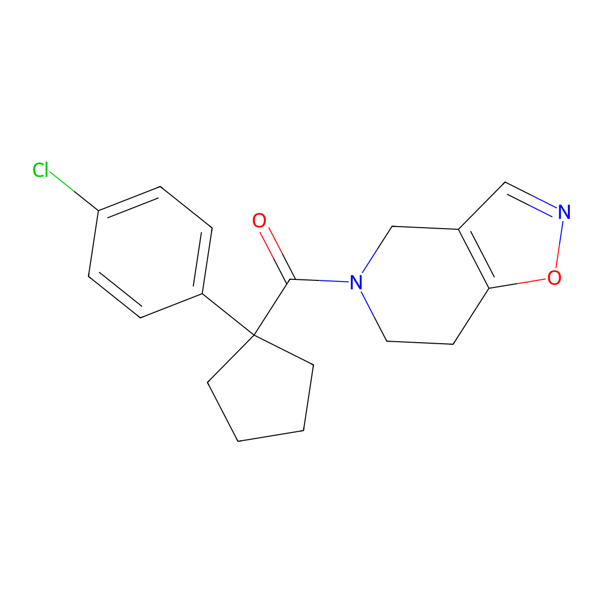 (1-(4-chlorophenyl)cyclopentyl)(6,7-dihydroisoxazolo[4,5-c]pyridin-5(4H)-yl)methanone molecular structure, CAS 2034355-76-3