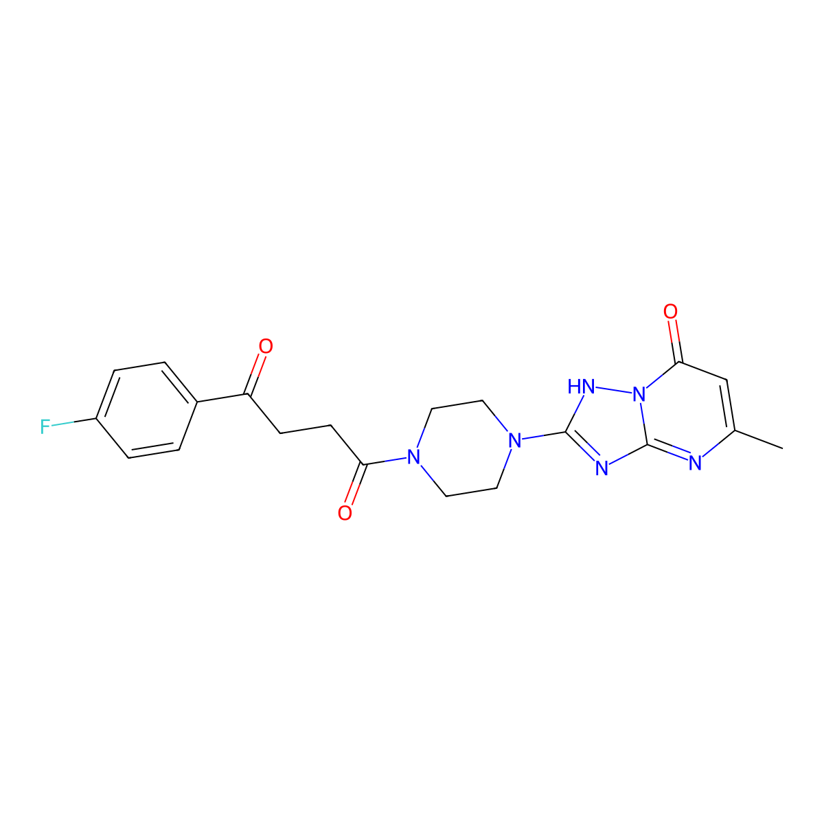 1-(4-Fluorophenyl)-4-(4-(5-methyl-7-oxo-4,7-dihydro-[1,2,4]triazolo[1,5-a]pyrimidin-2-yl)piperazin-1-yl)butane-1,4-dione molecular structure, CAS 2034355-78-5